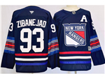 New York Rangers #93 Mika Zibanejad Navy Alternate Jersey