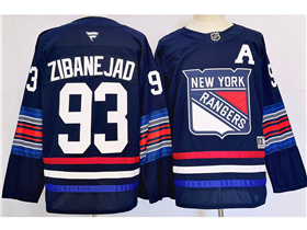 New York Rangers #93 Mika Zibanejad Navy Alternate Jersey