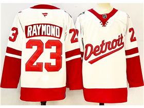 Detroit Red Wings #23 Lucas Raymond White 2025 Stadium Series Jersey