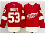 Detroit Red Wings #53 Mortiz Seider Red Jersey