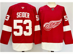 Detroit Red Wings #53 Mortiz Seider Red Jersey