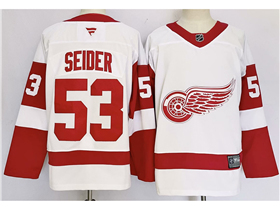 Detroit Red Wings #53 Mortiz Seider White Jersey