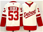 Detroit Red Wings #53 Mortiz Seider White 2025 Stadium Series Jersey