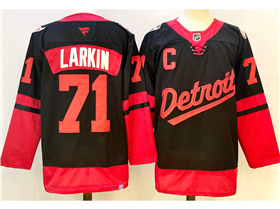 Detroit Red Wings #71 Dylan Larkin Black 2025 Stadium Series Jersey