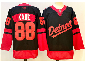 Detroit Red Wings #88 Patrick Kane Black 2025 Stadium Series Jersey