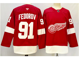 Detroit Red Wings #91 Sergei Fedorov Red Jersey