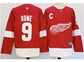 Detroit Red Wings #9 Gordie Howe Red Jersey