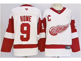 Detroit Red Wings #9 Gordie Howe White Jersey