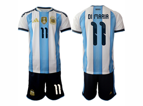 Argentina 2026 Home Blue/White Soccer Jersey with #11 di María Printing