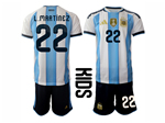 Argentina 2026 Youth Home Blue/White Soccer Jersey with #22 L.Martínez Printing