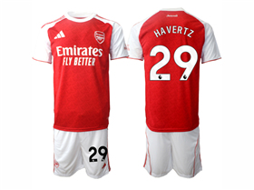 Arsenal F.C. 2025/26 Home Red Soccer Jersey with #29 Havertz Printing