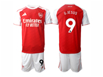 Arsenal F.C. 2025/26 Home Red Soccer Jersey with #9 G.JESUS Printing
