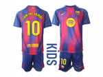 FC Barcelona 2025/26 Home Youth Red/Blue Soccer Jersey with #10 Lamine Yamal Printing