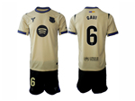 FC Barcelona 2025/26 Away Gold Soccer Jersey with #6 Gavi Printing