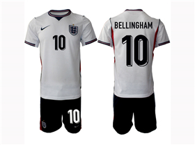 England 2026 Home White Soccer Jersey with #10 Bellingham Printing