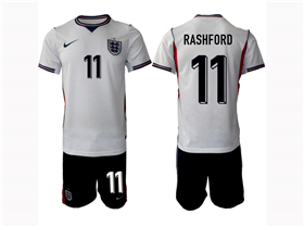 England 2026 Home White Soccer Jersey with #11 Rashford Printing