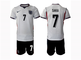 England 2026 Home White Soccer Jersey with #7 Saka Printing
