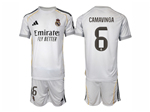 Real Madrid CF 2025/26 Home White Soccer Jersey with #6 Camavinga Printing