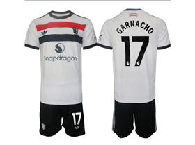 Manchester United F.C. 2024/25 3rd White Soccer Jersey with #17 Garnacho Printing
