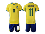 Brazil 2026 Home Gold Soccer Jersey with #11 Raphinha Printing