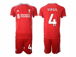 Liverpool F.C. 2025/26 Home Red Soccer Jersey with #4 Virgil Printing