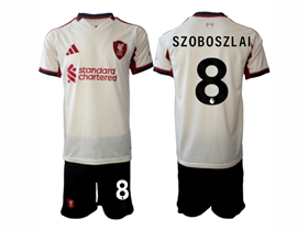 Liverpool F.C. 2025/26 Away White Soccer Jersey with #8 Szoboszlai Printing