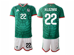 Mexico 2026 Home Green Soccer Jersey with #22 H.lozano Printing