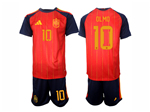 Spain 2026 Home Red Soccer Jersey with #10 Olmo Printing