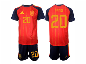 Spain 2026 Home Red Soccer Jersey with #20 Pedri Printing