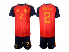 Spain 2026 Home Red Soccer Jersey with #2 Carvajal Printing