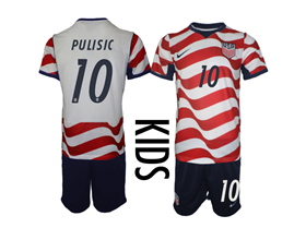 USA 2026 Youth Home White Soccer Jersey with #10 Pulisic Printing