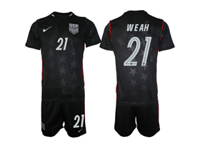 USA 2026 Away Navy Soccer Jersey with #21 Weah Printing