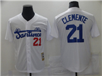 Santurce Crabbers #21 Roberto Clemente White Baseball Jersey