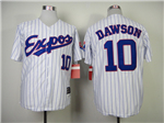 Montreal Expos #10 Andre Dawson White Pinstripe Throwback Jersey