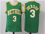 Bethel High School #3 Allen Iverson Green Basketball Jersey