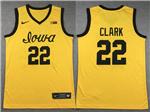 Iowa Hawkeyes #22 Caitlin Clark Gold College Basketball Jersey