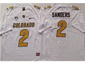 Colorado Buffaloes #2 Shedeur Sanders White College Football Jersey