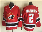 2002 Winter Olympics Team Canada #2 Al MacInnis CCM Vintage Red Hockey Jersey