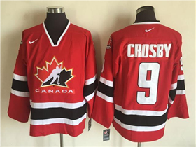2002 Winter Olympics Team Canada #9 Sidney Crosby CCM Vintage Red Hockey Jersey
