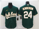 Oakland Athletics #24 Rickey Henderson Green Alternate Cool Base Jersey