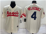 Los Angeles Angels #4 Andrew Velazquez Cream 2022 City Connect Jersey