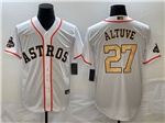 Houston Astros #27 José Altuve White/Gold 2023 Gold Collection Jersey