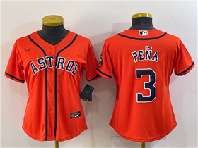 Houston Astros #3 Jeremy Pena Women's Orange Cool Base Jersey