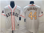 Houston Astros #44 Yordan Álvarez White/Gold 2023 Gold Collection Jersey