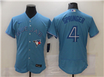 Toronto Blue Jays #4 George Springer Alternate Powder Blue Flex Base Jersey