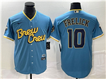 Milwaukee Brewers #10 Sal Frelick Powder Blue 2022 City Connect Jersey