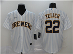 Milwaukee Brewers #22 Christian Yelich White Cool Base Jersey