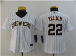Milwaukee Brewers #22 Christian Yelich Women's White Cool Base Jersey