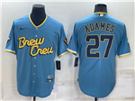 Milwaukee Brewers #27 Willy Adames Powder Blue 2022 City Connect Jersey