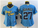 Milwaukee Brewers #27 Willy Adames Women's Powder Blue 2022 City Connect Jersey